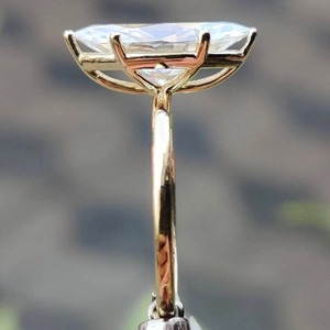 D E F สี Marquise Cut Lab ปลูกแหวนเพชรแหวนแต่งงานเงินสเตอร์ลิงที่สวยงาม VVS ความชัดเจนของขวัญสําหรับแหวนที่กําหนดเองของเธอ - Product Image 4