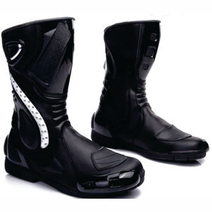 Wholesale Men's Motorbike Racing Leather Shoes Speed Biker Round & <b>Square</b> <b>Toe</b> Motorcycle <b>Boots</b> for Summer & Winter Racing - Product Image 1