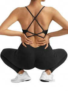 Nouvelle combinaison de yoga pour femmes, dos croisé, leggings froncés, body, vêtements de sport pour la salle de sport, tenue de sport, combinaison une pièce, vêtements de mise en forme - Product Image 6
