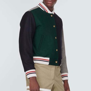 Men's College <b>Baseball</b> <b>Bomber</b> <b>Jacket</b> Stand Collar Customized Color Windproof Eco-Friendly Casual Streetwear New Arrival - Product Image 5