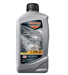 WARCO Heavy Duty Synthetic Blend SAE 25W-60 CF-4 <b>Diesel</b> <b>Engine</b> <b>Oil</b> 6 Pack 1 Quart - Product Image 1