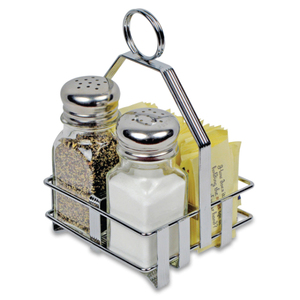 Soporte de Metal para Salero y Pimentero, Acabado Plateado, Ecológico, Organizador de Mesa de Cocina - Product Image 1