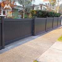 Porte de jardin en aluminium étanche de style moderne simple, clôture, support de décoration en métal et accessoires enduits de poudre