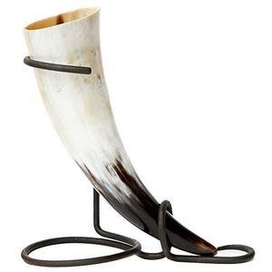 Authentic Viking <b>500ml</b> Ceramic Drinking Horn Iron Stand Food-Safe Best Quality <b>Mugs</b> for Christmas Occasions Leak-Free Guarantee - Product Image 2