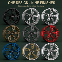 Jantes forgées noires à 3 pièces Gold V-Split 20x10 5x114.3 ET30 6061 T6, jantes personnalisées à déport profond pour Toyota