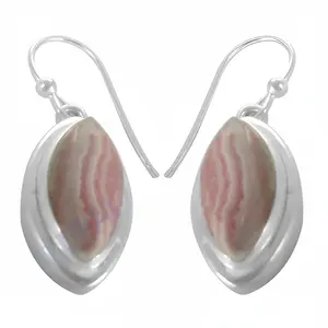 Pendientes de Plata 925 con Rodocrosita, Joyería de Piedras Preciosas de Moda para Mujer - Product Image 2