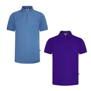 Vietnam Factory's Polos De Hombre Hombres Contraste Zip Placket Poliéster Spandex Camisetas ¡El mejor precio! - Product Image 1