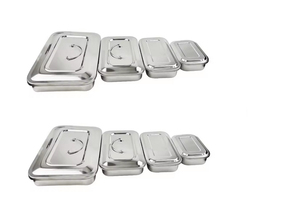 Conteneur réutilisable de stérilisation d'utilisation d'hôpital de plateau réglé d'instrument chirurgical d'acier inoxydable - Product Image 4