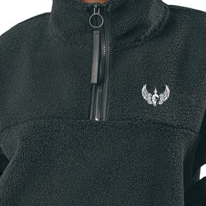 Charcoal Quarter Zip <b>Fleece</b> <b>Jacket</b> Women Oversized Pullover High Neck Cozy Sweatshirt <b>Warm</b> Casual Winter Layer Wear - Product Image 4
