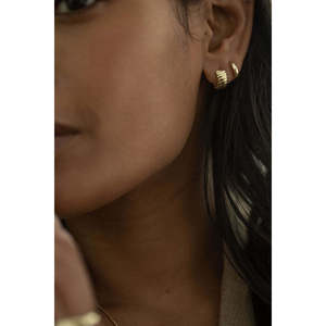 Claudine <b>Gold</b> <b>Huggie</b> & Classic Twist Earring Stack Elegant Jewelry for Women - Product Image 2