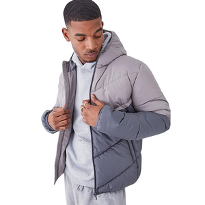 Two Tone Unisex Puffer Jacket Hooded Winter Waterproof Windproof Breathable Insulated Zip-Up Outerwear Custom Logo Available - Product Image 1