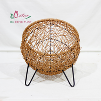 Lit pour chiens, chats et petits animaux, de luxe, marron, en forme de donut, fabriqué au Vietnam, lavable, durable, écologique, moderne, en carton plastique et structure en fer