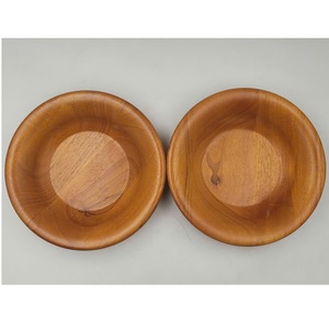 Plato de goma de madera minimalista de Color Natural personalizable, forma redonda ecológica, platos y platos de Vietnam OEM/ODM - Product Image 5