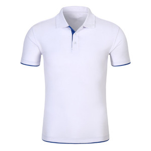 Cómodo informal para hombre para Polo, antiarrugas, transpirable y suave, patrón sólido, botones de manga corta en un espacio en blanco sólido - Product Image 5