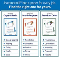 Papier copie blanc multi-usage Hammermill A4/A3/A5 Premium 80/70/75 lb 8,5 x 11-5 Ream (2 500 feuilles) - 98-100% Blanc éclatant et lisse