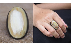 Bague en corne de buffle, bijoux faits à la main, artisanat, bagues en corne de buffle uniques, vente chaude, par saniya handicraft - Product Image 5