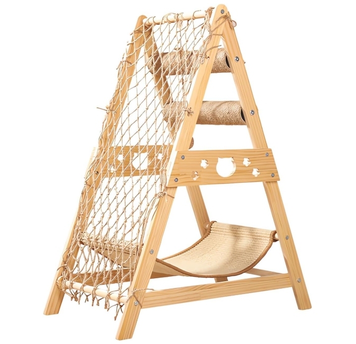 Modern Luxury Natural Wood Cat Scratcher