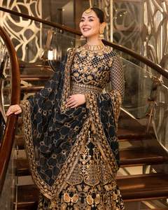 Lehnga choli สำหรับผู้หญิงขายส่ง0110ชุดปาร์ตี้งานแต่งงานมีหลายสีปักลายสำหรับผู้หญิง - Product Image 3