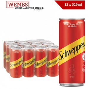 Boisson gazeuse fruitée épicée et piquante Schweppess Dry Ginger Ale 320 ml en canette, boissons rafraîchissantes, boissons non alcoolisées - Product Image 3