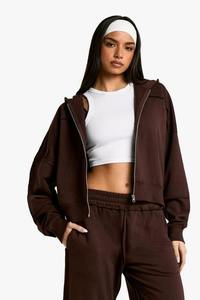 Nouveau haute qualité femmes goutte épaule 100% coton français éponge sweats à capuche Logo personnalisé couture conception en détresse culture sweats à capuche décontracté - Product Image 2