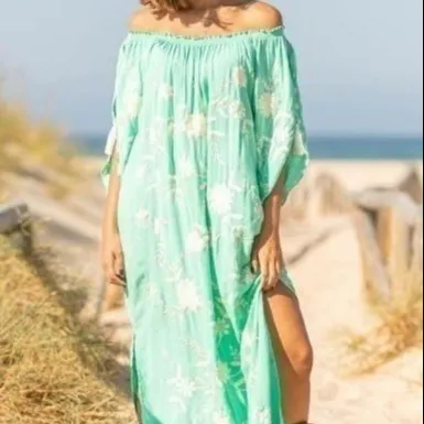फैशन गर्मियों की लंबी महिला मैक्सी आकस्मिक सुरुचिपूर्ण समुद्र तट बोहेमियन महिला पुष्प रेयान कढ़ाई पोशाक