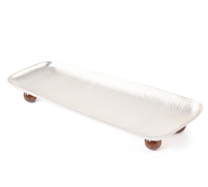 Bandeja de Servicio de Aluminio con Borde Martillado, Elegante Plato Decorativo Plateado, Color Personalizado, Diseño Moderno para Eventos de Comedor y Bodas - Product Image 6