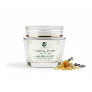 Crème pour les mains nourrissante et apaisante 75ml à la marguerite et à la lavande, hydratation intense, formule naturelle végane, OEM, marque privée, Italie, RedMoringa - Product Image 1