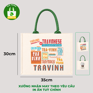 กระเป๋าผ้าแคนวาส Truong Gia ขนาด 35x30 ซม. พิมพ์ลายซิลค์สกรีน ของขวัญส่งเสริมการขาย เวียดนาม - Product Image 1