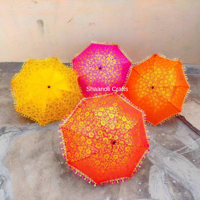 Lot en gros de parapluies vintage faits à la main, broderie, 100% coton, parasols, décoration de mariage indien, protection solaire