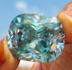 Coussin bleu forme Moissanite diamant VVS clarté excellente coupe faisant pour Moissanite diamant bijoux et bijoux personnalisés - Product Image 3