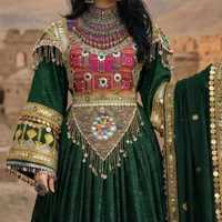 Costume traditionnel pashtun kuchi, designs audacieux, robe longue en lin pour femmes, pour soirée formelle, mariage, authentique, fait main