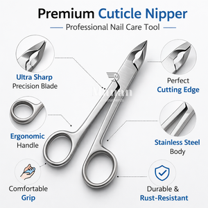 Professional Stainless Steel Curved <b>Cuticle</b> Scissors Nail <b>Trimmer</b> Precision Manicure Pedicure Nail Care Tool for Finger Use - Product Image 4