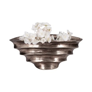 Sagebrook hogar pulido hecho a mano aluminio martillado Art Deco cuenco decorativo plata decoración del hogar acento Mesa sala de estar - Product Image 1