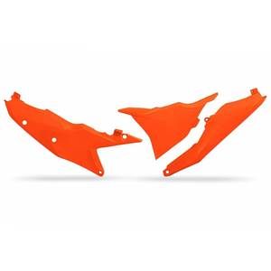 Pour KTM SX-F 350 2023-2025 Fluorescent Orange PC garde-chaîne pièces de vélo de saleté avec couvercle de boîte de filtre côté gauche expédition aérienne - Product Image 1