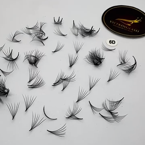 C/CC/DD/M/L Curl Volume <b>Premade</b> <b>Fans</b> Lash Extensions Synthetic Hair Handmade Black Matte Soft 3D-8D Custom Logo - Product Image 3