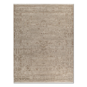 พรมขนสัตว์ถักมือขนาดใหญ่ลายเมดัลเลียนสีเบจและสีน้ำตาลสไตล์โบโฮสำหรับตกแต่งบ้าน ห้องนั่งเล่น และทางเดิน-AKWL-3138 - Product Image 1