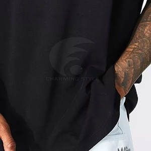 T-shirts oversize pour hommes, coupe ample, épaules tombantes, style streetwear décontracté, 100% coton, fournisseur OEM/ODM sur mesure - Product Image 5