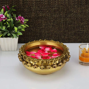Tazón de agua de almacenamiento Urli de Metal Chapado en cobre de diseño moderno, decoración de boda, uso doméstico, Metal de cobre indio elegante - Product Image 3