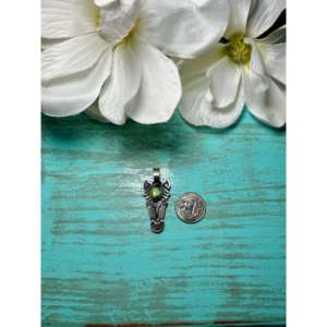 Pendentif en turquoise de la montagne Sonora et argent sterling Kinlale Billah, composants et accessoires de bijouterie - Product Image 4