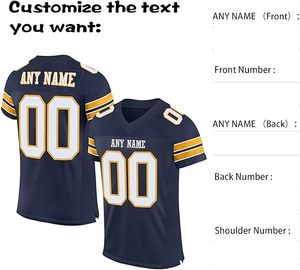 Chemises de football américain imprimées par sublimation en polyester Maillot de football américain à col en V personnalisé et bon marché - Product Image 5