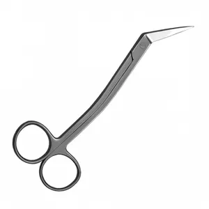 Gunting pengunci gigi, pegangan melengkung baja nirkarat Jerman gunting gusi gigi ortodontik/gunting medis