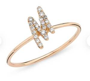 แหวนเซอร์คอนตัวอักษรสีเงินทำด้วยมือชุบทองธรรมชาติขนาด5-30มม. แหวนตัวอักษรบาง2-3มม. ของขวัญงานแต่งงานสำหรับคู่รัก - Product Image 1