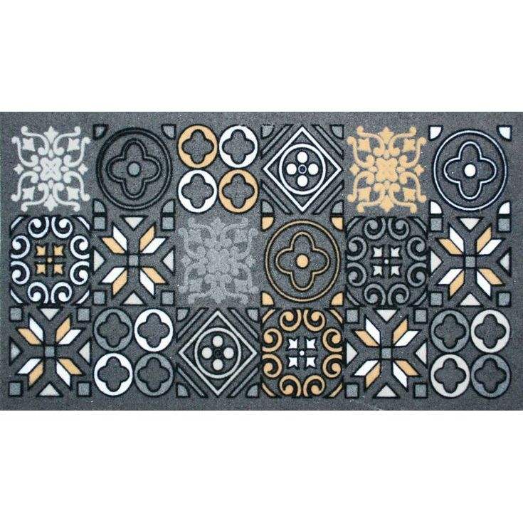 Recycled rubber and flocked design