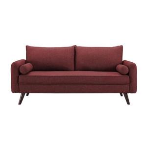 Canapé en velours véritable à triple siège en bois massif de qualité supérieure de couleur marron pour la maison, le salon et l'hôtel - Product Image 1