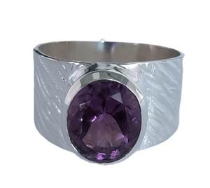 Bague de style classique en argent 925 avec pierre de naissance en améthyste pour cadeau de mariage de fiançailles pour femmes ou anniversaire - Product Image 5