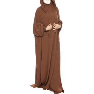 Vêtements islamiques personnalisés de haute qualité pour femmes Motif solide modeste Robe musulmane de grande taille Abayas de haute qualité pour dames - Product Image 2