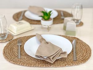 Best Theme Woven Jute Cotton Braided <b>Placemat</b> for <b>Dining</b> <b>Table</b> Decor Wedding Family Gatherings Parties Christmas New Year & More - Product Image 6