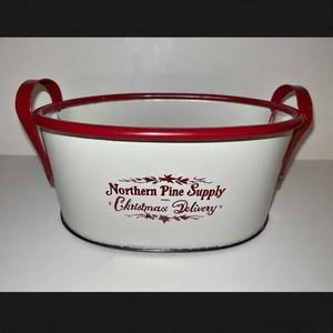 Holiday Tinsel Trail Planter Box Estilo en metal rústico para bases de corona de vegetación y arreglos de puerta de Navidad - Product Image 6