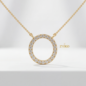 Collar con Colgante de Diamante Cultivado en Laboratorio, Forma Circular, Plata de Ley 925, Chapado en Oro, Collar Circular Minimalista para Mujer, Regalo - Product Image 2