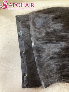 Extensions de cheveux humains 100 vierges Remy, produit en vogue, Extensions de cheveux humains à Double traction sans couture avec Clip - Product Image 5